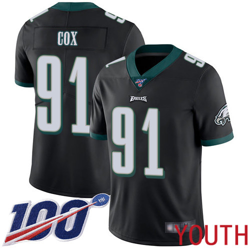 Youth Philadelphia Eagles 91 Fletcher Cox Black Alternate Vapor Untouchable NFL Jersey Limited Player